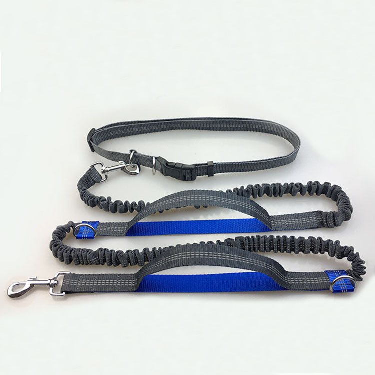 LOS ANDES Hands Free Dog Leash for Running Walking Training Hiking, Reflective Bungee, Adjustable Waist Belt, Shock Absorbing, Ideal for Medium to Large Dogs