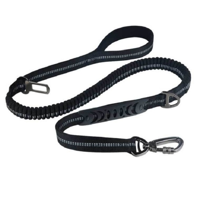 LOS ANDES Heavy Duty Dog Leash,Traffic Leash with Strong Bungee and Car Seatbelt, Reflective Walking Lead for Medium and Large Dogs