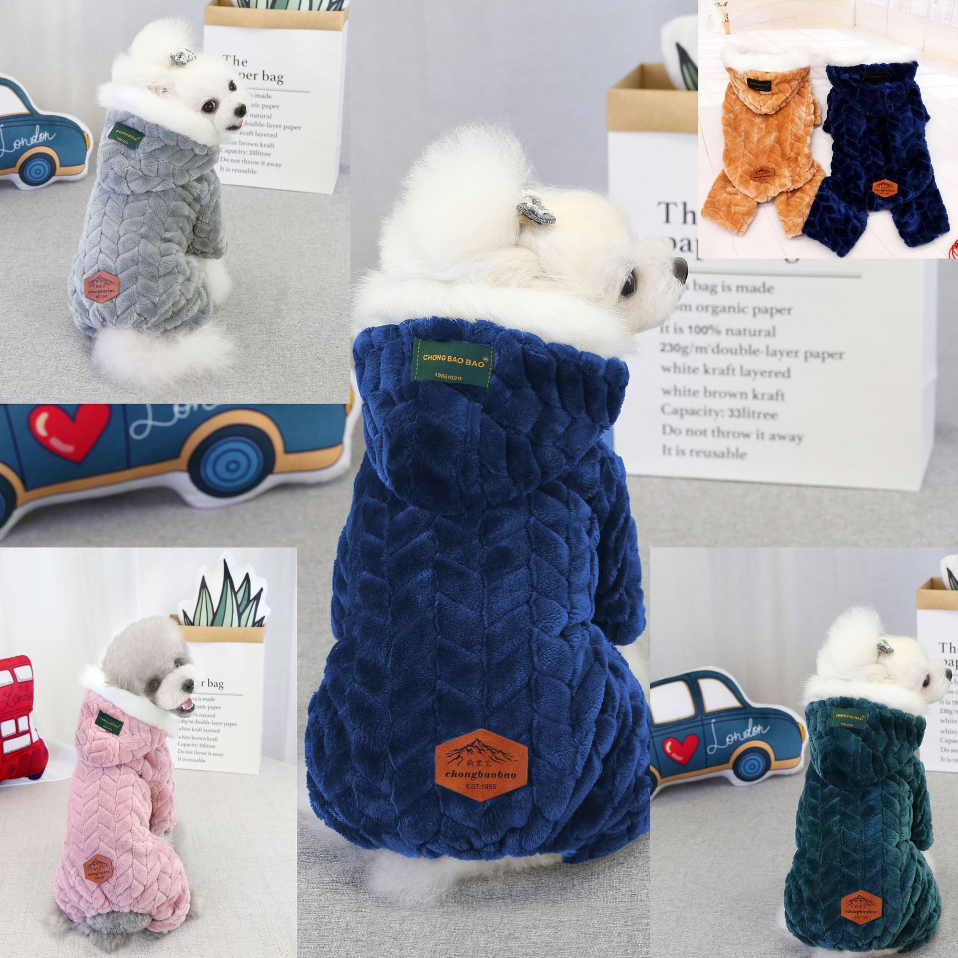 LOS ANDES Dog Costumes Clothes for Small Dogs Winter Puppy Jacket Little Puppy Sweater Fashion Comfortable Pet Jumpsuits Cat Coats