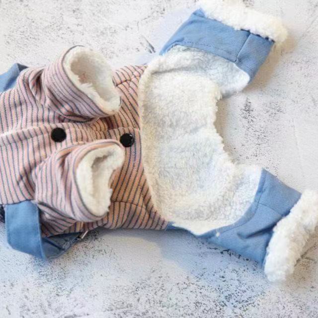LOS ANDES Dog Denim Costumes Dog Clothes for Small Dogs Winter Puppy Jean Jacket Sling Costumes Little Puppy Sweater Pet Jumpsuits Cat Coats