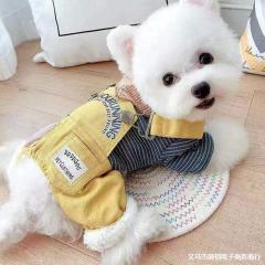 LOS ANDES Dog Denim Costumes Dog Clothes for Small Dogs Winter Puppy Jean Jacket Sling Costumes Little Puppy Sweater Pet Jumpsuits Cat Coats