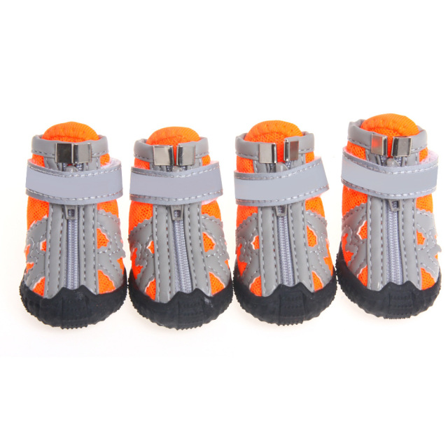 LOS ANDES Dog Booties Breathable Dog Walking Shoes Dog Boot for Small Medium Dogs, Anti-Slip Puppy Shoes for Hot Pavement 4PCS