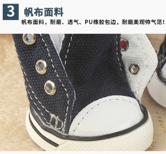LOS ANDES Pet Dog Shoes, Puppy Canvas Sport Shoes Sneaker Boots, Non Slip Causal Shoes Dog & Cat Paw Protective Cover for Outdoor Walking, Sports and Hot Pavement, 4pcs