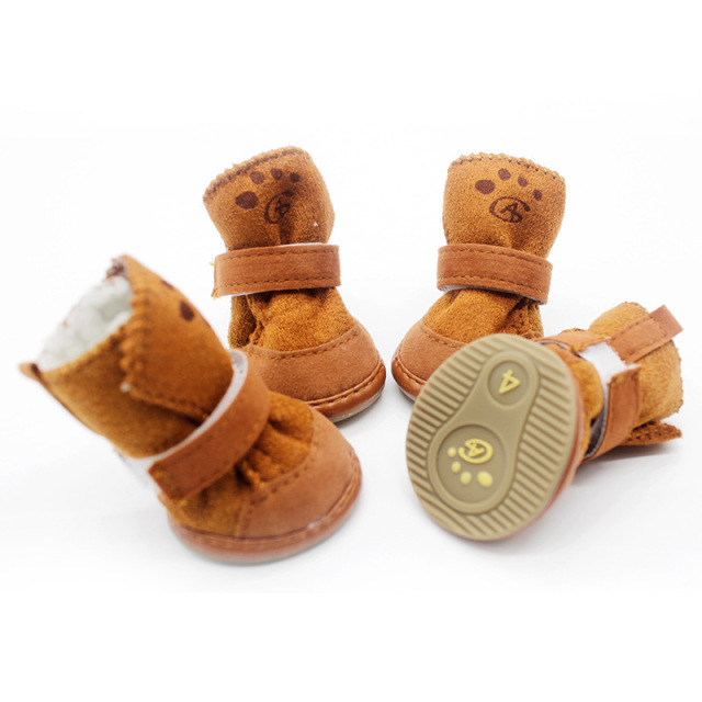 LOS ANDES Puppy Snow Booties for Small Dogs, Chihuahua Booties for Winter, Tiny Cat Booties, Cat Shoes for Cold Weather 4pcs