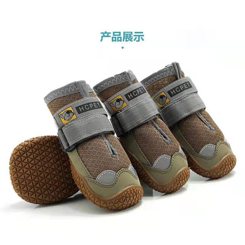 LOS ANDES Dog Boots,Waterproof Dog Shoes,Dog Booties with Reflective Rugged Anti-Slip Sole and Skid-Proof,Outdoor Dog Shoes for Medium Dogs 4Pcs
