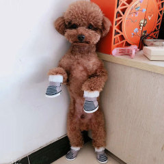 LOS ANDES Warm Winter Little Pet Dog Boots Skidproof Soft Snowman Anti-Slip Sole Paw Protectors Small Puppy Shoes 4PCS