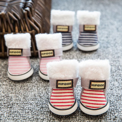 LOS ANDES Warm Winter Little Pet Dog Boots Skidproof Soft Snowman Anti-Slip Sole Paw Protectors Small Puppy Shoes 4PCS