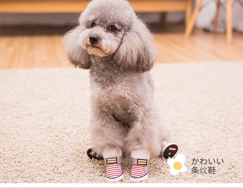 LOS ANDES Warm Winter Little Pet Dog Boots Skidproof Soft Snowman Anti-Slip Sole Paw Protectors Small Puppy Shoes 4PCS