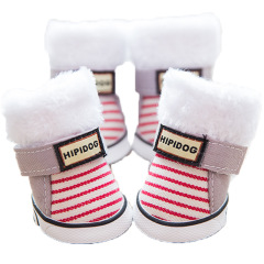 LOS ANDES Warm Winter Little Pet Dog Boots Skidproof Soft Snowman Anti-Slip Sole Paw Protectors Small Puppy Shoes 4PCS