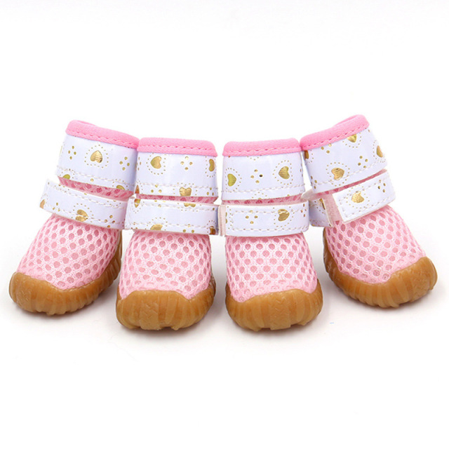 LOS ANDES Dog Shoes for Small Dogs, Anti-Slip Dogs Boots with and Adjustable Straps, Dog Paw Protector Booties for Medium Dogs, 4PCS