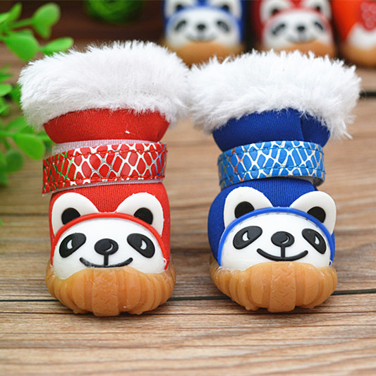 LOS ANDES Winter Pet Warm Shoes, Anti Slip Dog Shoes, Dog Pet Snow Booties for Dogs Outdoor Walking Running, 4PCS