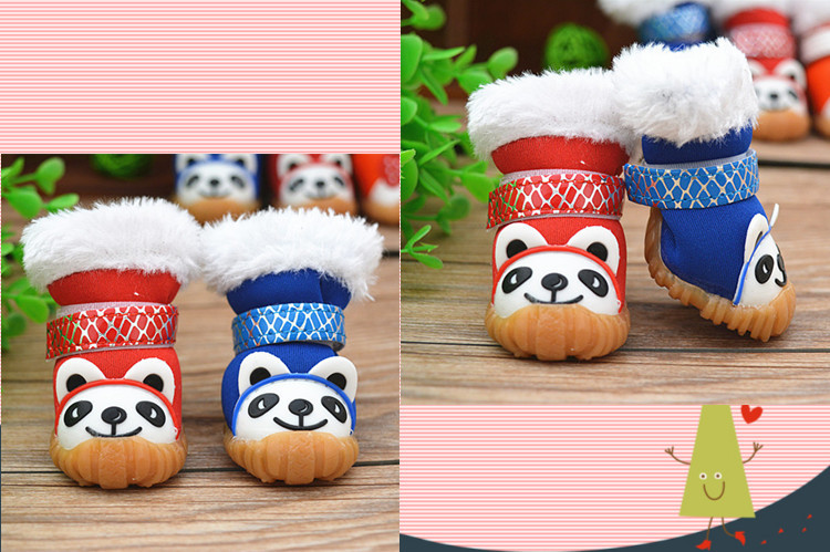 LOS ANDES Winter Pet Warm Shoes, Anti Slip Dog Shoes, Dog Pet Snow Booties for Dogs Outdoor Walking Running, 4PCS