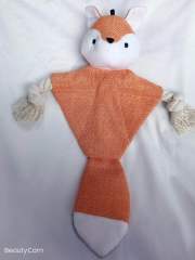 Dog Squeaky Toys, Skinny Squeaky Plush Dog Toy, Fox, Raccoon, Bat and Squirrel