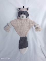 Dog Squeaky Toys, Skinny Squeaky Plush Dog Toy, Fox, Raccoon, Bat and Squirrel