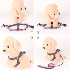 LOS ANDES Soft Touch Denim Harness & Rope Leash -Non-Slip Dog Leash & Adjustable Harness - Pet Body Harness Set for Training, Walking, Running