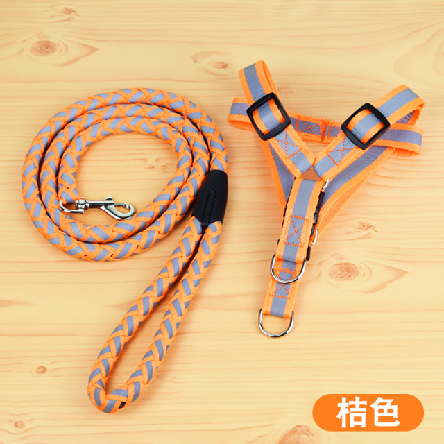 LOS ANDES No Pull Dog Harness and Leash Set, Adjustable Basic Reflective Step in Puppy Vest Outdoor Walking Pet Body Harness Set for Small Medium Dogs