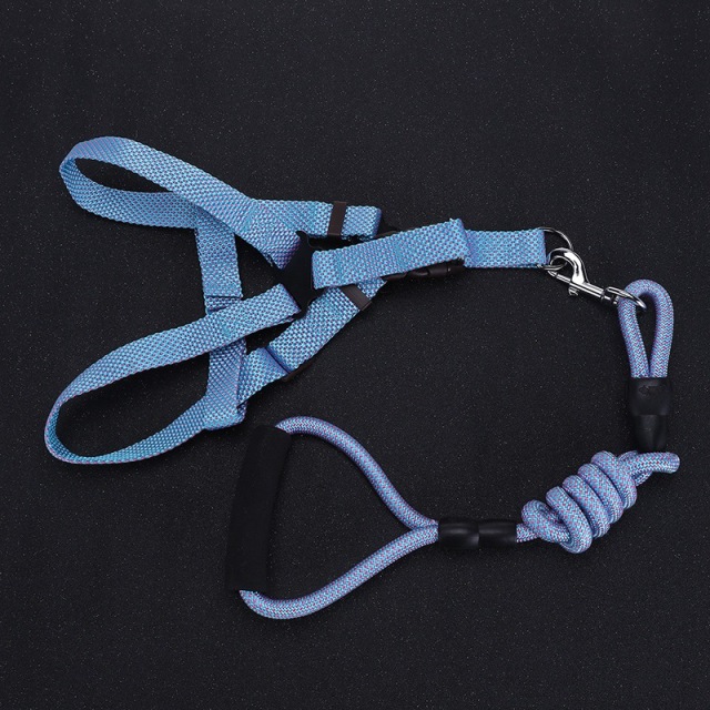 LOS ANDES Soft Touch Harness & Rope Leash -Non Slip Dog Leash & Adjustable Harness - Pet Body Harness Set for Training, Walking, Running