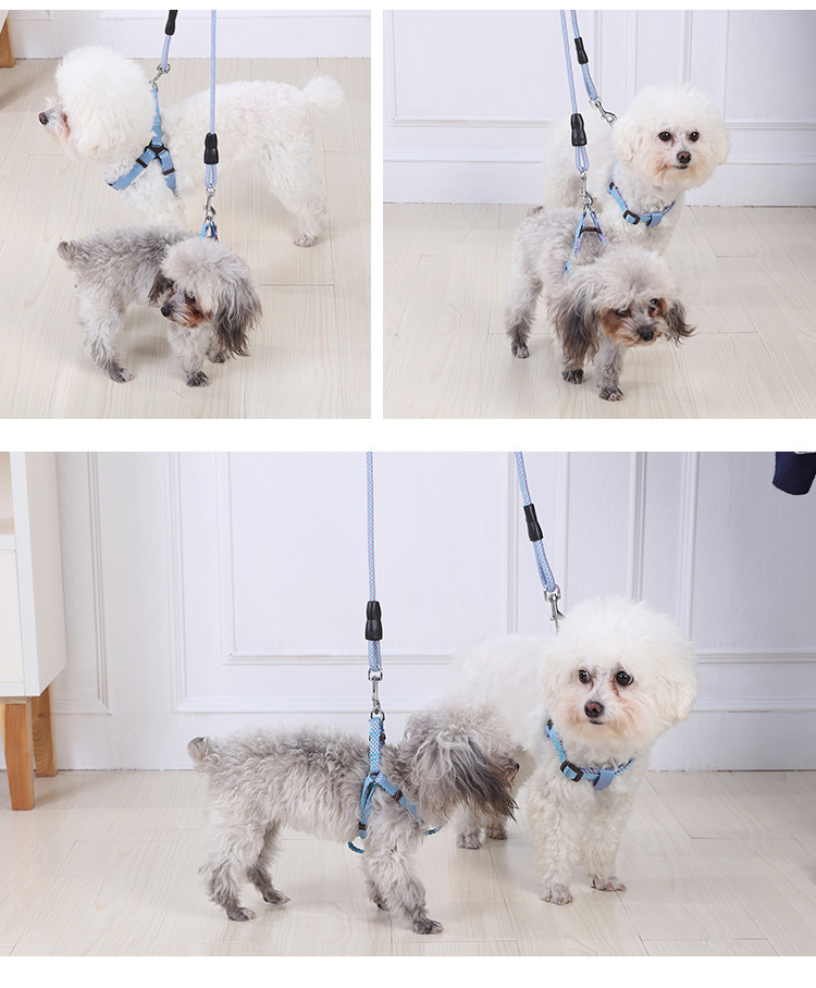 LOS ANDES Soft Touch Harness & Rope Leash -Non Slip Dog Leash & Adjustable Harness - Pet Body Harness Set for Training, Walking, Running