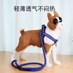 LOS ANDES No Pull Dog Harness and Leash Set, Adjustable Basic Reflective Step in Puppy Vest Outdoor Walking Pet Body Harness Set for Small Medium Dogs