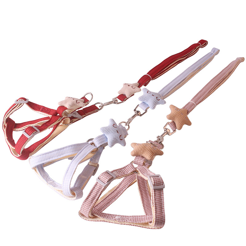 LOS ANDES No Pull Dog Harness with Leash Set, Adjustable Basic Nylon Step in Puppy Vest Outdoor Walking for Small Medium Dogs