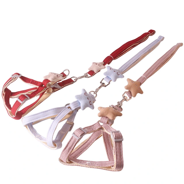 LOS ANDES No Pull Dog Harness with Leash Set, Adjustable Basic Nylon Step in Puppy Vest Outdoor Walking for Small Medium Dogs