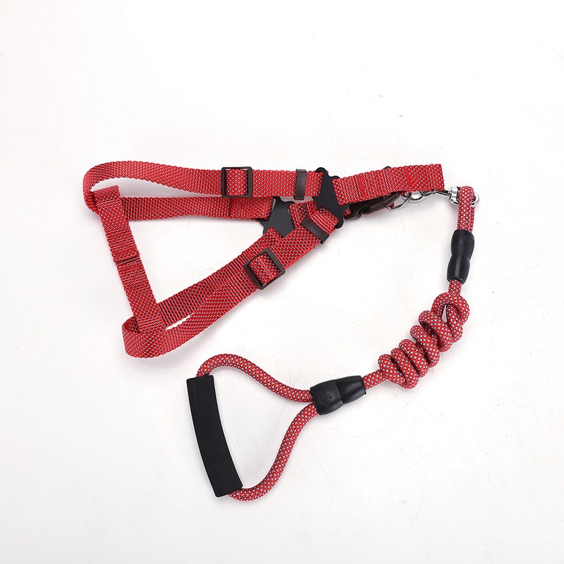 LOS ANDES Soft Touch Harness & Rope Leash -Non Slip Dog Leash & Adjustable Harness - Pet Body Harness Set for Training, Walking, Running