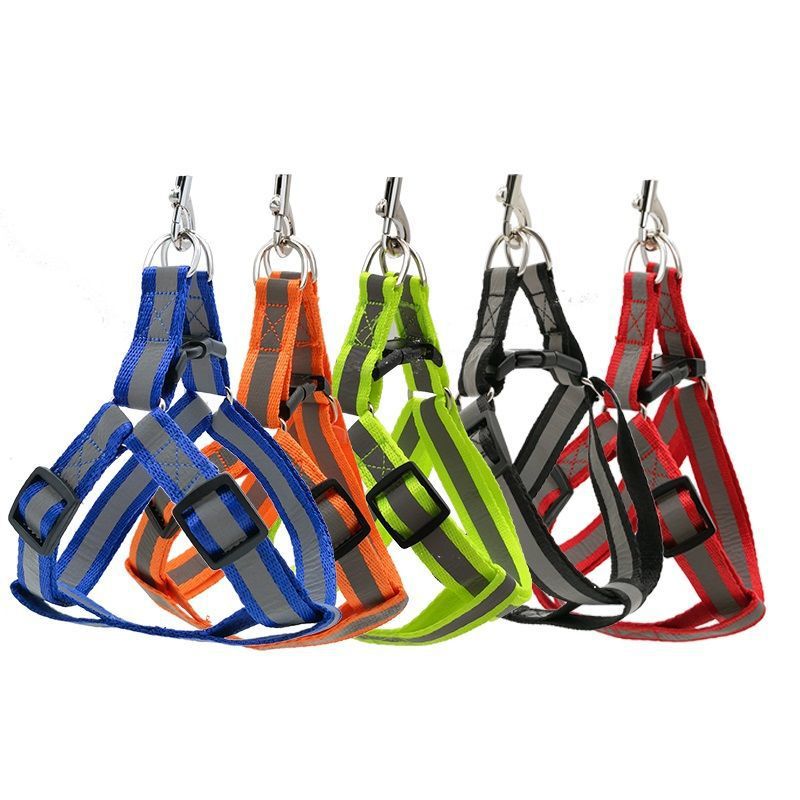 LOS ANDES No Pull Dog Harness and Leash Set, Adjustable Basic Reflective Step in Puppy Vest Outdoor Walking Pet Body Harness Set for Small Medium Dogs