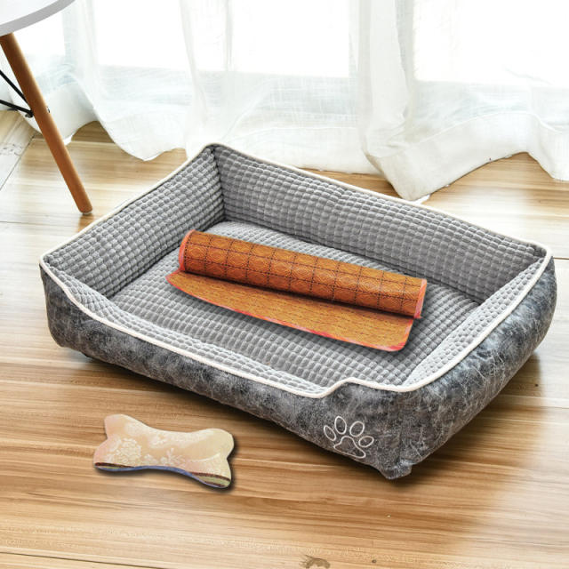 LOS ANDES Dog Beds for Large Dogs, Rectangle Washable Dog Bed Comfortable and Breathable Pet Sofa Warming Orthopedic Dog Bed for Large Medium Dogs