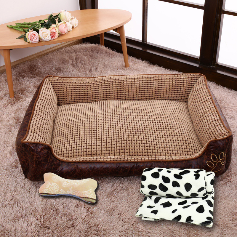 LOS ANDES Dog Beds for Large Dogs, Rectangle Washable Dog Bed Comfortable and Breathable Pet Sofa Warming Orthopedic Dog Bed for Large Medium Dogs