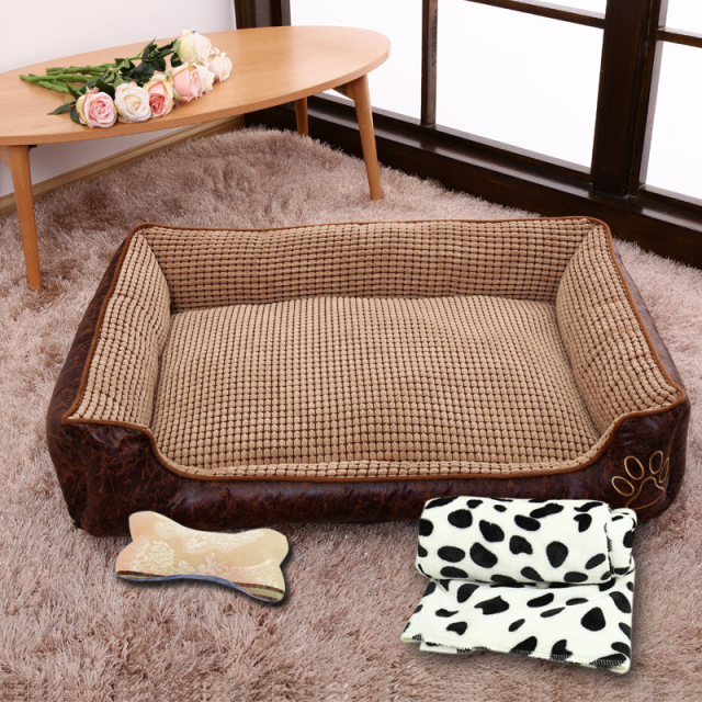 LOS ANDES Dog Beds for Large Dogs, Rectangle Washable Dog Bed Comfortable and Breathable Pet Sofa Warming Orthopedic Dog Bed for Large Medium Dogs