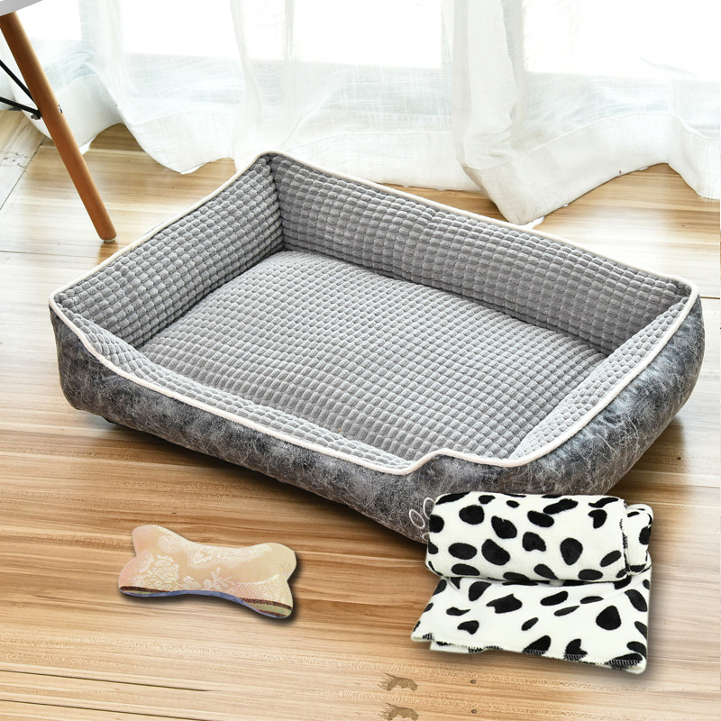 LOS ANDES Dog Beds for Large Dogs, Rectangle Washable Dog Bed Comfortable and Breathable Pet Sofa Warming Orthopedic Dog Bed for Large Medium Dogs