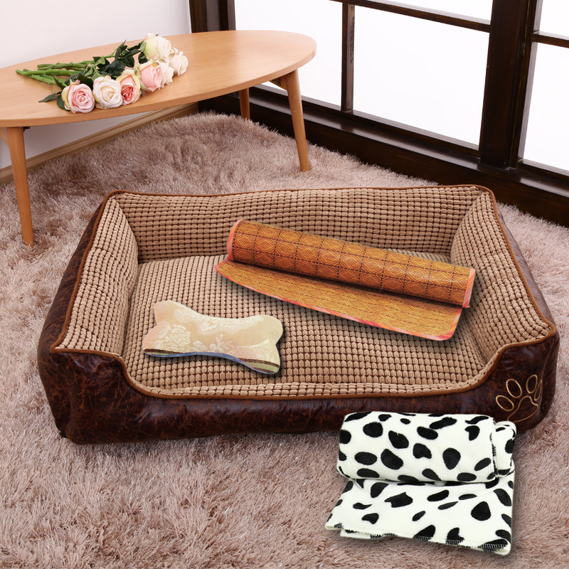 LOS ANDES Dog Beds for Large Dogs, Rectangle Washable Dog Bed Comfortable and Breathable Pet Sofa Warming Orthopedic Dog Bed for Large Medium Dogs