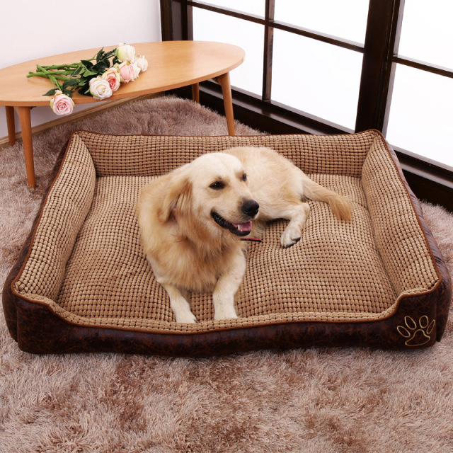 LOS ANDES Dog Beds for Large Dogs, Rectangle Washable Dog Bed Comfortable and Breathable Pet Sofa Warming Orthopedic Dog Bed for Large Medium Dogs