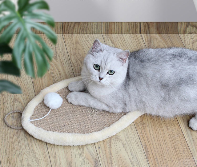 LOS ANDES Cat Scratcher Mat,Natural Sisal Cat Scratch Pad,Horizontal Floor Cat Scratching Pads Rug for Indoor Cats Grinding Claws Nails,Cat Furniture Protector for Couch & Carpets