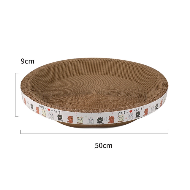 LOS ANDES Cat Scratcher Cardboard, Oval Corrugated Scratch Pad, Cat Scratching Lounge Bed, Durable Recycle Board for Furniture Protection, Cat Scratcher Bowl