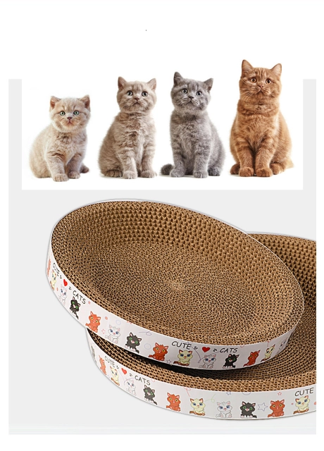 LOS ANDES Cat Scratcher Cardboard, Oval Corrugated Scratch Pad, Cat Scratching Lounge Bed, Durable Recycle Board for Furniture Protection, Cat Scratcher Bowl