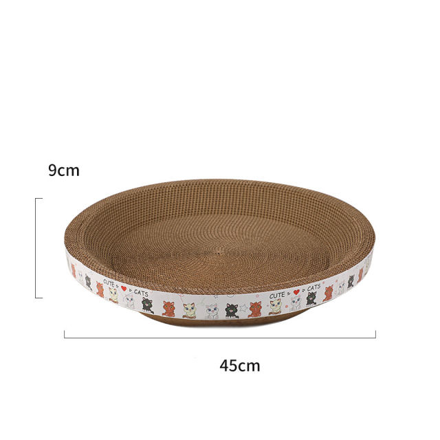 LOS ANDES Cat Scratcher Cardboard, Oval Corrugated Scratch Pad, Cat Scratching Lounge Bed, Durable Recycle Board for Furniture Protection, Cat Scratcher Bowl