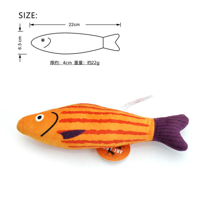 LOS ANDES Catnip Toy, Plush Fish Cat Toy, Cat Chew Toy, Catnip Filled Cartoon Fish for Interactive Kitty Chew Toys Cat Teething Cat Exercise