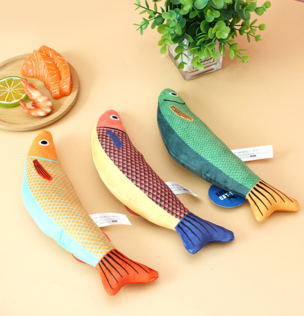 LOS ANDES Catnip Toy, Plush Fish Cat Toy, Cat Chew Toy, Catnip Filled Cartoon Fish for Interactive Kitty Chew Toys Cat Teething Cat Exercise