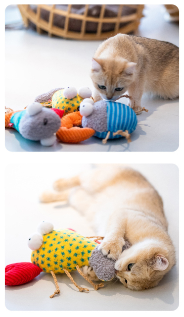 LOS ANDES Cat Toy, Plush Cat Toy, Cat Chew Toy, Cartoon Fish for Interactive Kitty Chew Toys Cat Teething Cat Exercise
