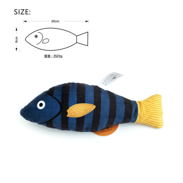 LOS ANDES Catnip Toy, Plush Fish Cat Toy, Cat Chew Toy, Catnip Filled Cartoon Fish for Interactive Kitty Chew Toys Cat Teething Cat Exercise
