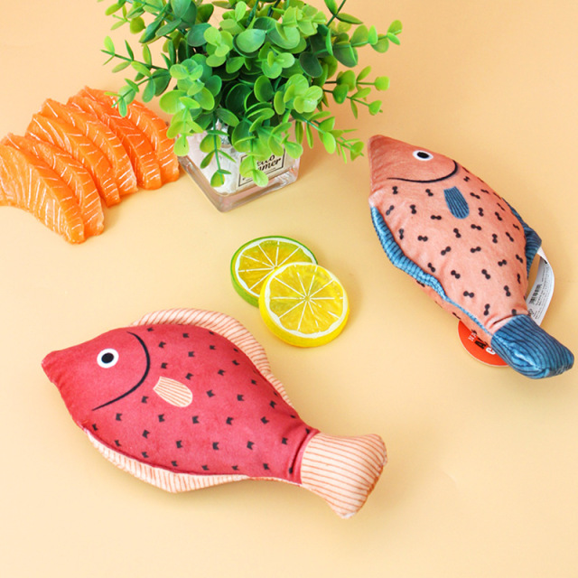 LOS ANDES Catnip Toy, Plush Fish Cat Toy, Cat Chew Toy, Catnip Filled Cartoon Fish for Interactive Kitty Chew Toys Cat Teething Cat Exercise