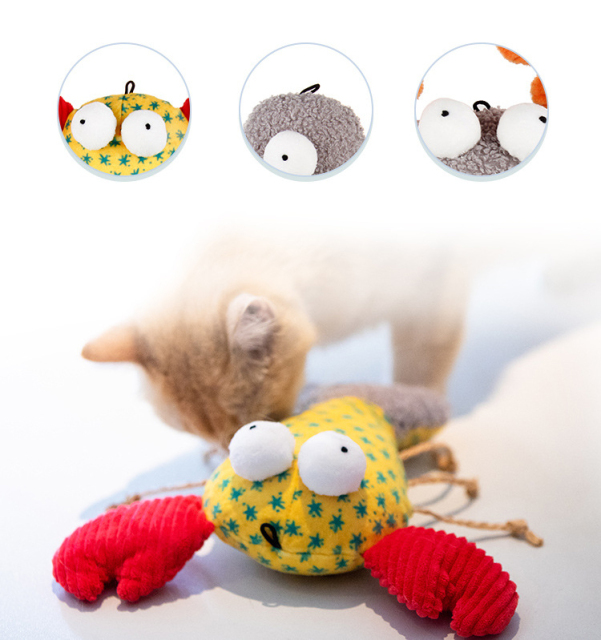 LOS ANDES Cat Toy, Plush Cat Toy, Cat Chew Toy, Cartoon Fish for Interactive Kitty Chew Toys Cat Teething Cat Exercise