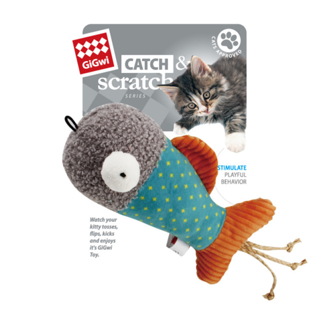 LOS ANDES Cat Toy, Plush Cat Toy, Cat Chew Toy, Cartoon Fish for Interactive Kitty Chew Toys Cat Teething Cat Exercise