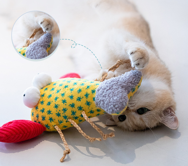 LOS ANDES Cat Toy, Plush Cat Toy, Cat Chew Toy, Cartoon Fish for Interactive Kitty Chew Toys Cat Teething Cat Exercise