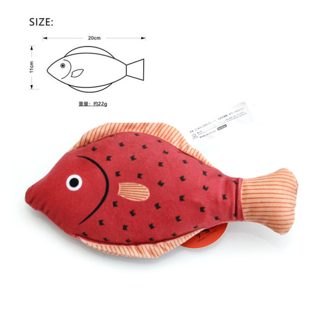 LOS ANDES Catnip Toy, Plush Fish Cat Toy, Cat Chew Toy, Catnip Filled Cartoon Fish for Interactive Kitty Chew Toys Cat Teething Cat Exercise