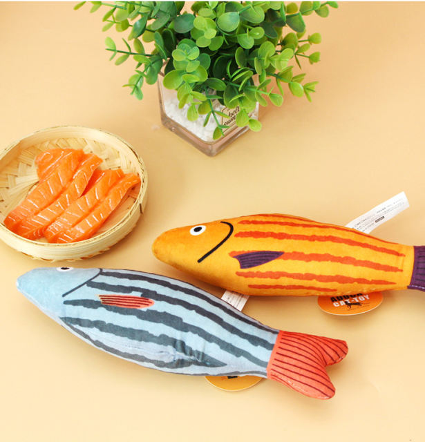 LOS ANDES Catnip Toy, Plush Fish Cat Toy, Cat Chew Toy, Catnip Filled Cartoon Fish for Interactive Kitty Chew Toys Cat Teething Cat Exercise
