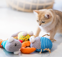 LOS ANDES Cat Toy, Plush Cat Toy, Cat Chew Toy, Cartoon Fish for Interactive Kitty Chew Toys Cat Teething Cat Exercise