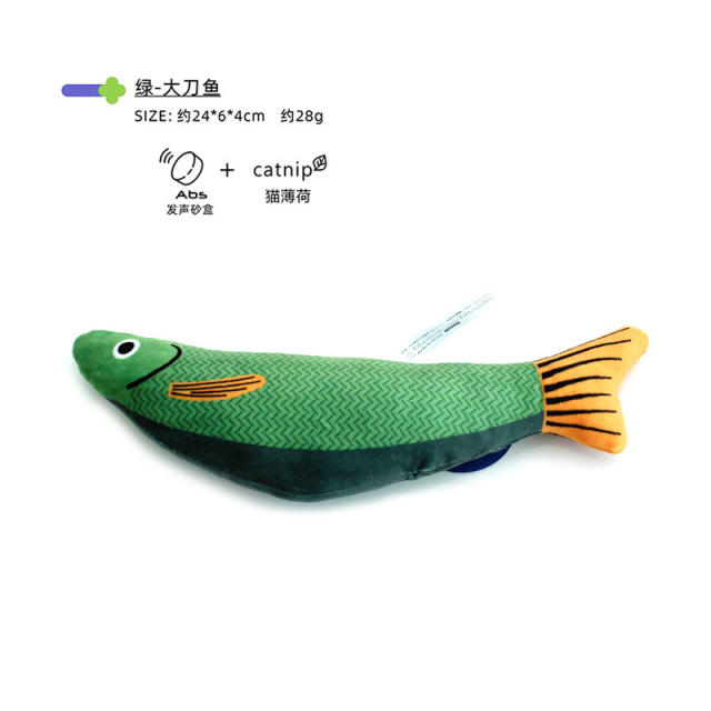 LOS ANDES Catnip Toy, Plush Fish Cat Toy, Cat Chew Toy, Catnip Filled Cartoon Fish for Interactive Kitty Chew Toys Cat Teething Cat Exercise