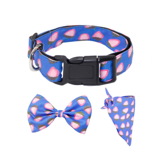 LOS ANDES Dog Collar with Bandanas, Sturdy Nylon Collars for Medium Girl and Boy Dogs, Adjustable Dog Collar with Quick Release Buckle